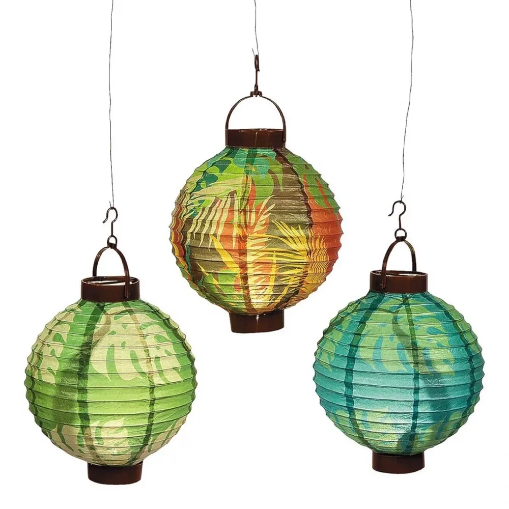 Luau Leaf Light-Up Hanging Paper Lanterns